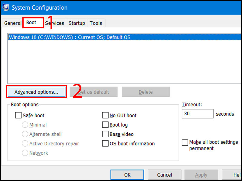 Hộp thoại System Configuration